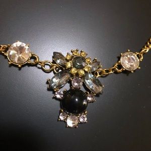 J.Crew Inspired Statement Necklace Black Gold NWOT